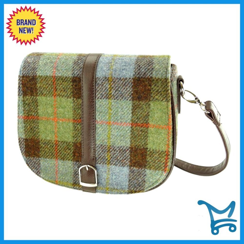 Harris Tweed Shoulder Bag with Adjustable Strap and Zipped Compartment